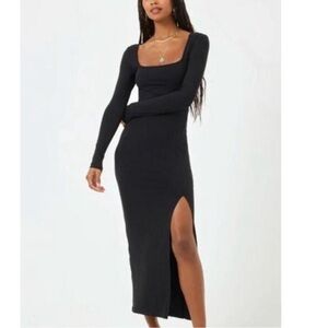 L*Space Windsor Black Full Length Sleeve Dress